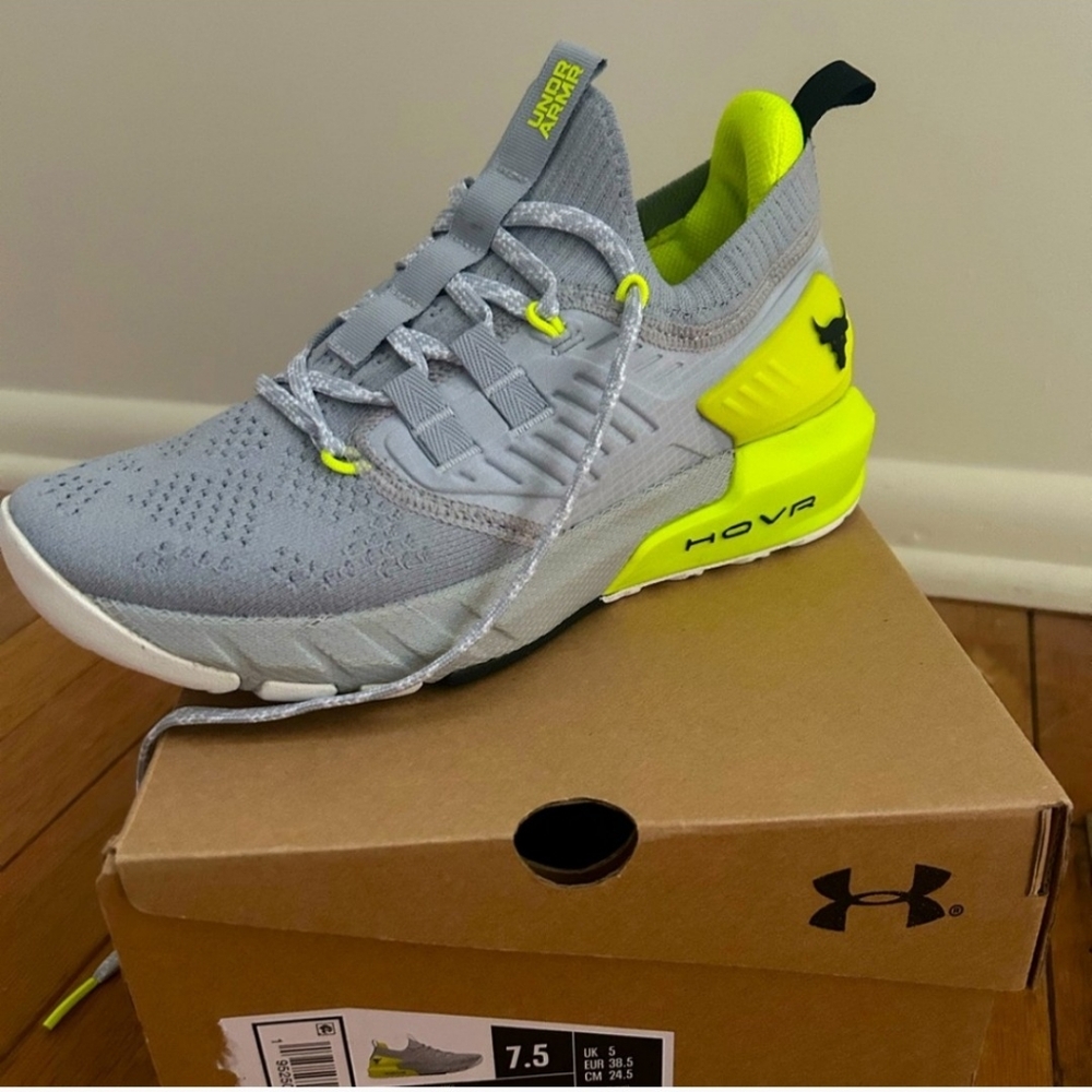 Under armour hovr grey and yellow shoes